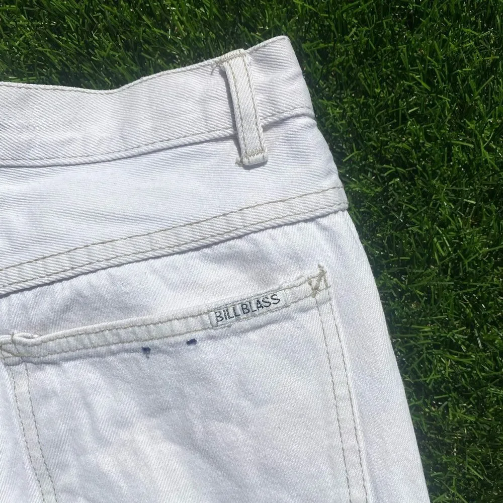 90s Vintage Bill Blass White Straight Leg Denim Mom Jeans 10 Womens 26 27 28